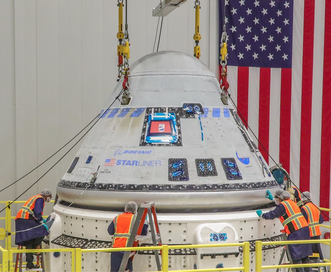 The Boeing CST-100 Starliner held by a multipoint load cell system by Eilon Engineering The Boeing CST-100 Starliner held by a multipoint load cell system by Eilon Engineering